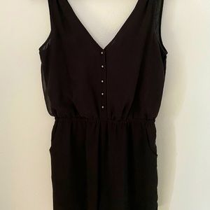 Black Button Up Romper